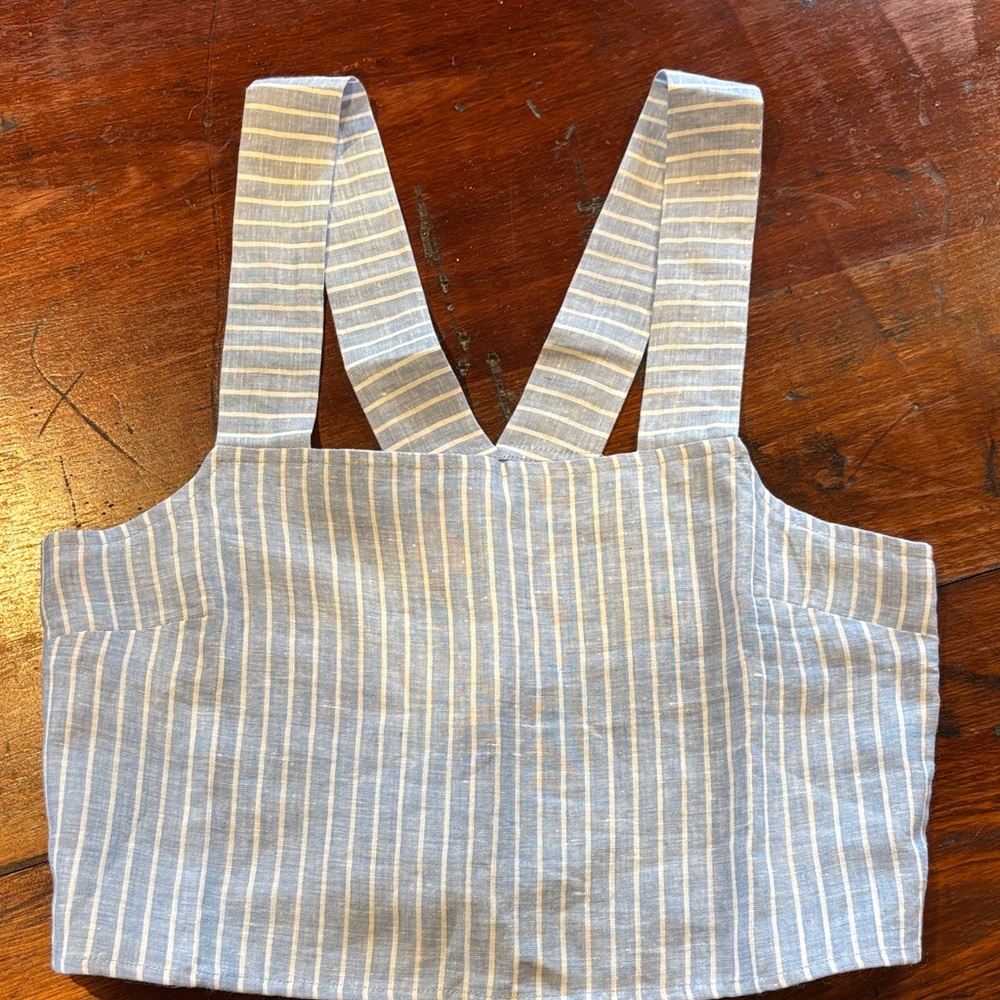 Vitamin A Blue and White Striped Tank Top